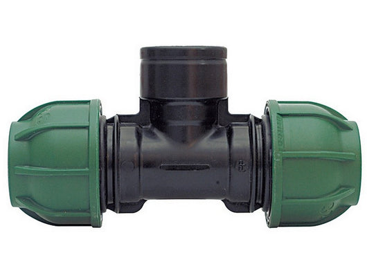 raccordo a compressione pn10 tee 90¦ femmina  mis. 20x1/2x20 cod:ferx.vit32257