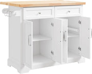 isola cucina con ruote carrello da cucina con piano di lavoro pieghevole mobile cucina con ruote penisola cucina piano lavoro Bianco 115x92x(46-71) cm FKW71-III-WN