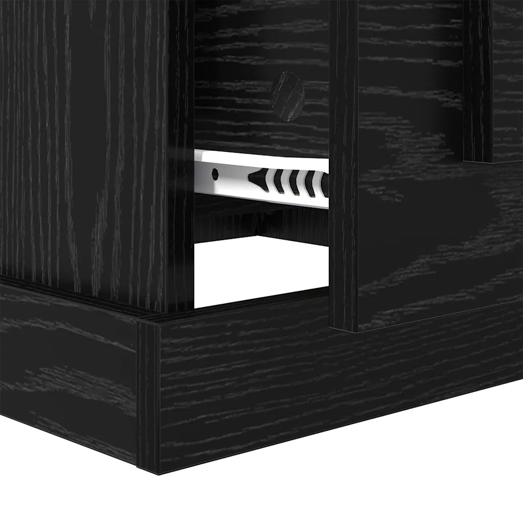 Tavolino da salotto con cassetto Rovere Nero 50 x 50 x 35 cm 881372