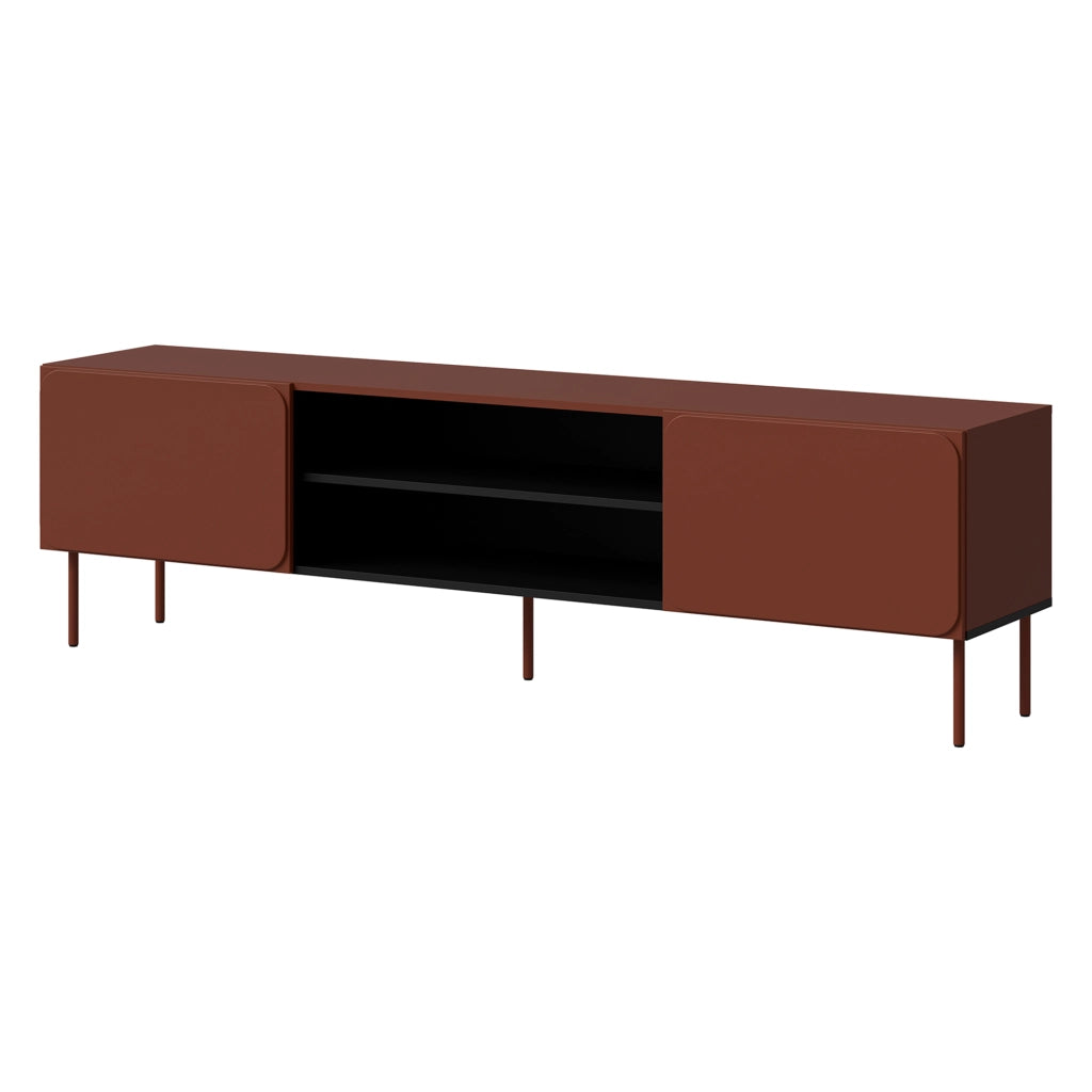 Cesara, Mobile Porta tv un Ripiano, 200x42x57h cm Marrone Terracotta