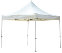 Gazebo da Giardino Pieghevole 3x3x3,25 m in Alluminio Tessuto Bianco