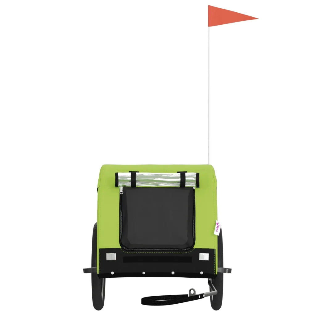Rimorchio da Bici per Animali Verde e Nero Oxford e Ferro CFW4073702