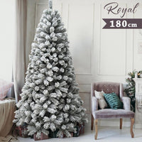 Albero Di Natale Innevato 180cm 655 Rami Realistico Super Folto base 94cm