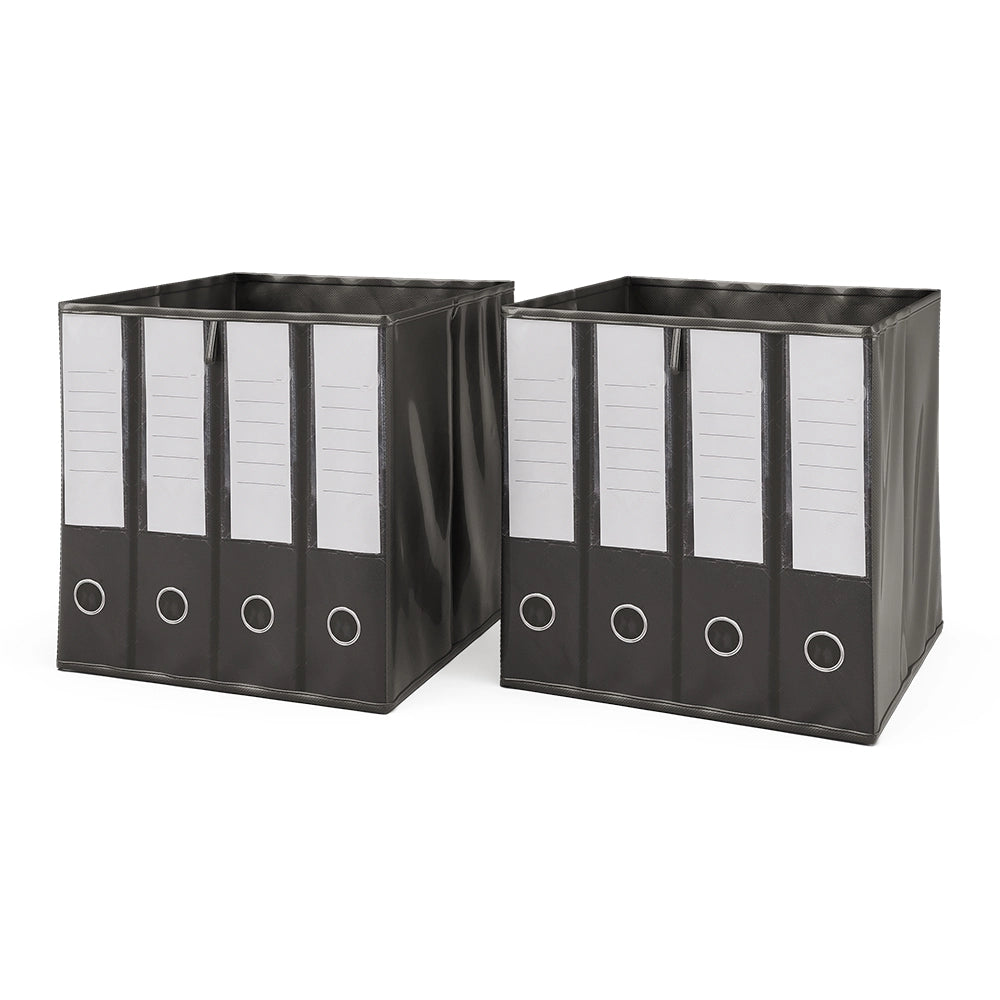Vicco Scatola pieghevole Nero 30 x 30 cm Set di 2