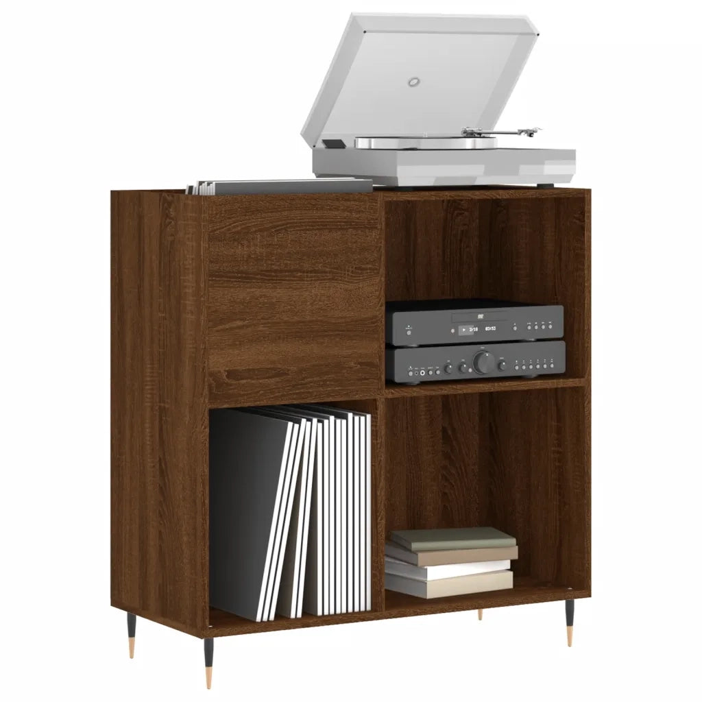 Mobile Porta Dischi Rovere Marrone 84,5x38x89 Legno Multistrato 831771