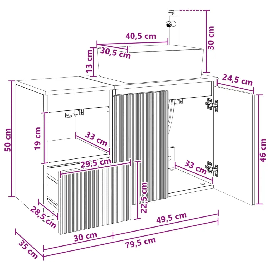 Set di mobili per il bagno 2 pz Bianco Legno ingegnerizzato 3404074