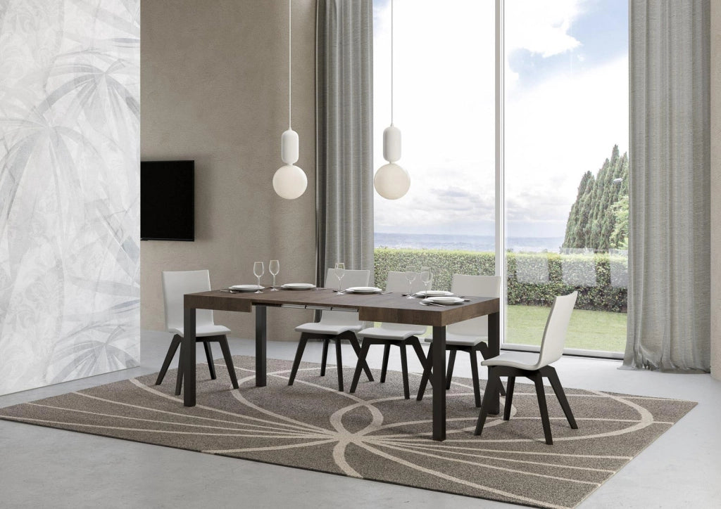 Tavolo Allungabile 110-194x70x77 cm Everyday Noce e Antracite