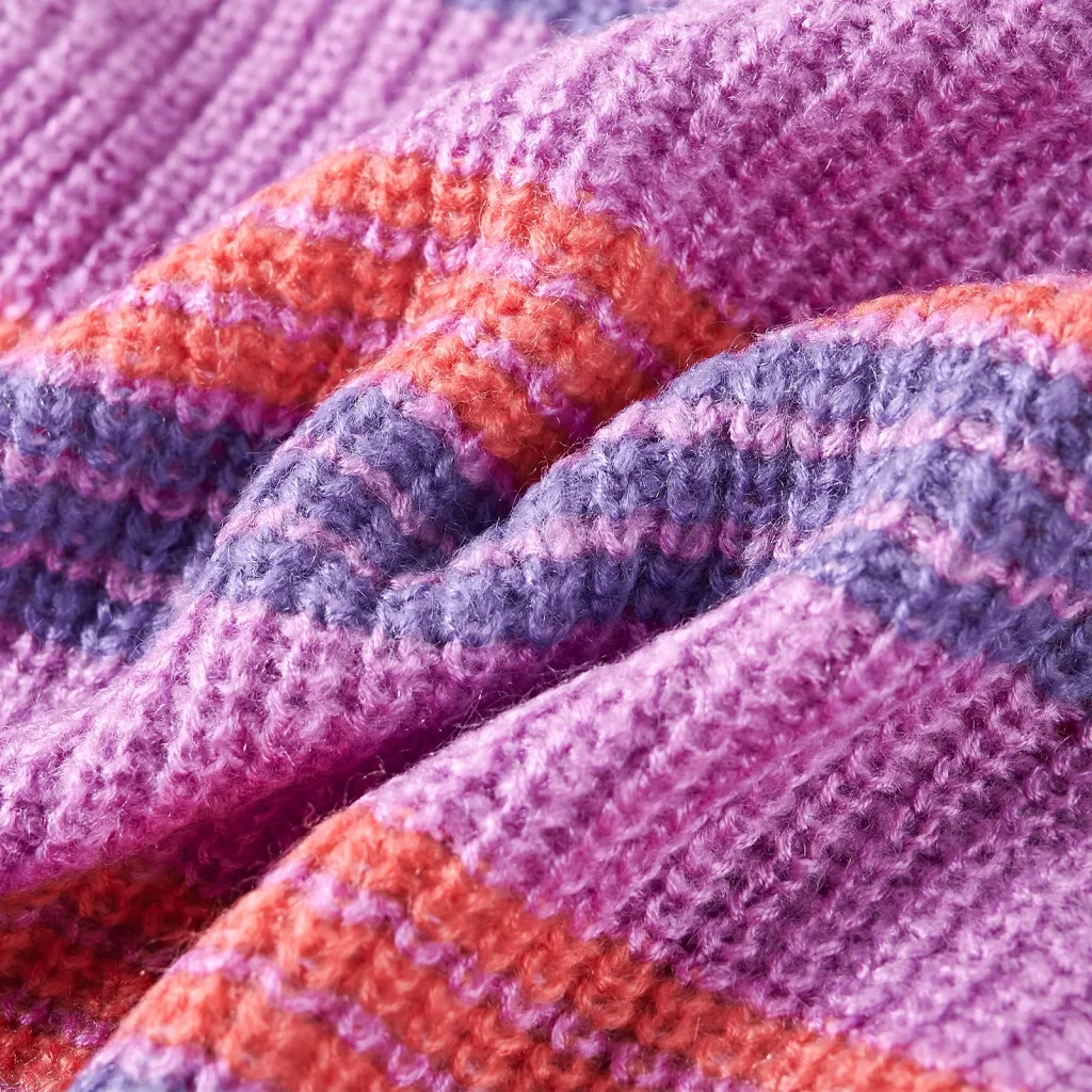 Maglione per Bambini Lavorato a Maglia Lilla e Rosa 128 14537
