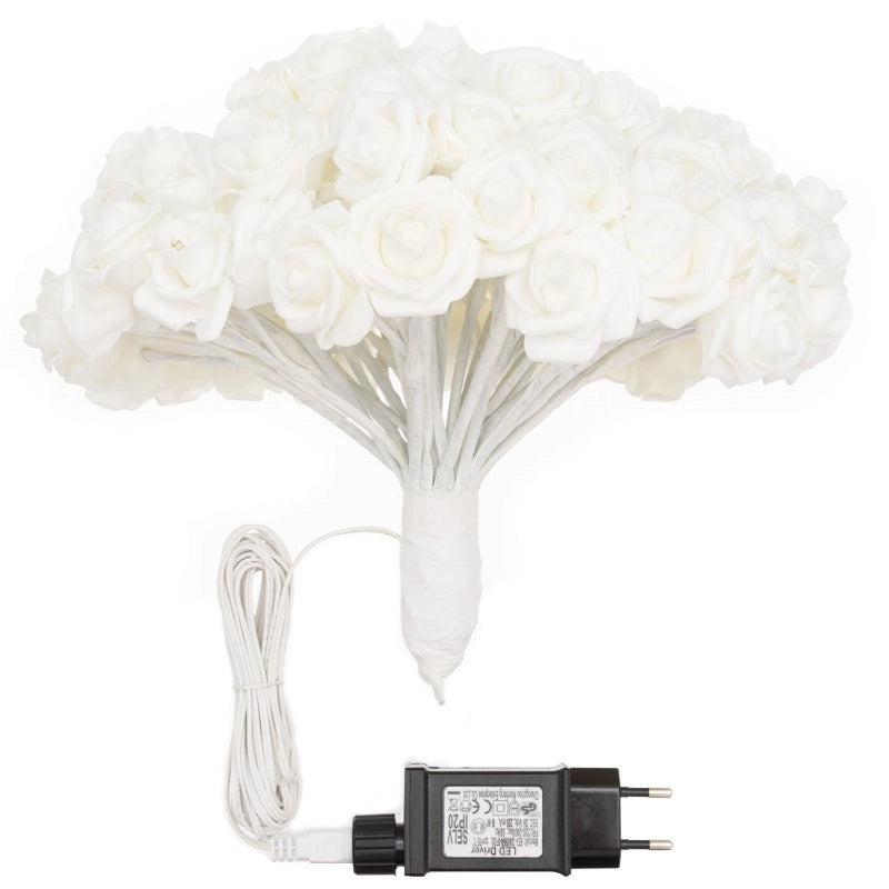 Bouquet Rose RBF Bianche 120 LED 4m + 30cm