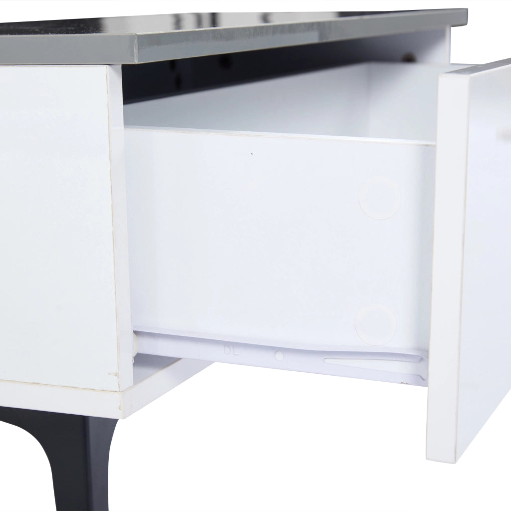 TAVOLO ALZABILE 70x70x35 cm MDF Bianco e Grigio con LED