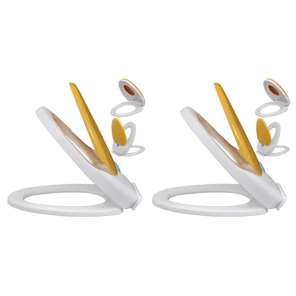 Copriwater a Chiusura Ammortizzata 2pz Plastica Bianco e Giallo cod mxl 48457