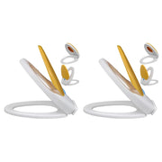 Copriwater a Chiusura Ammortizzata 2pz Plastica Bianco e Giallo cod mxl 48457
