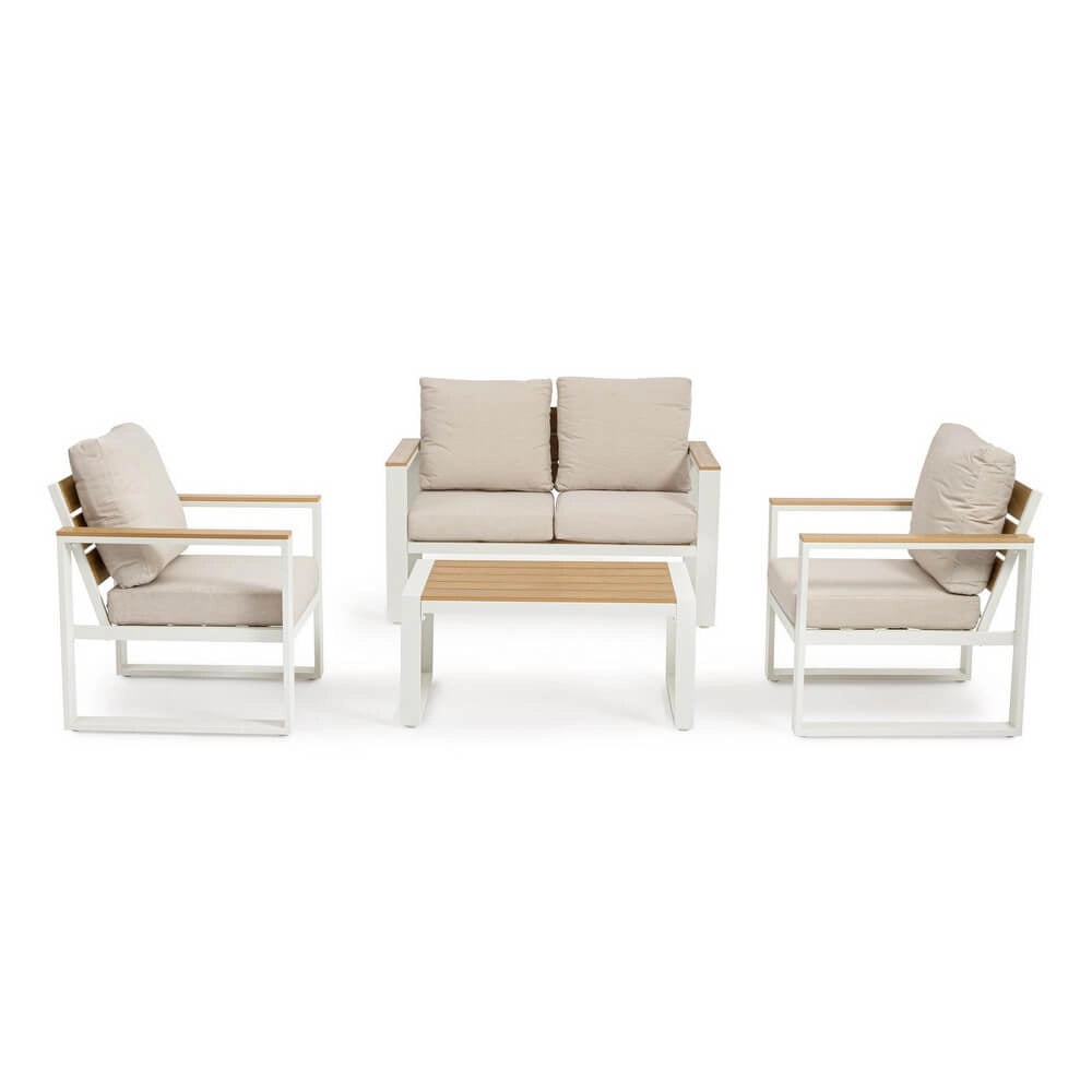 Set da 4 Salotto da Giardino in Alluminio con Cuscini e Tavolino - TALVION