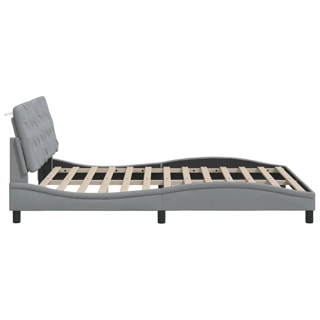 Giroletto con LED senza Materasso-Struttura Letto 160x200 cm Tessuto 946273