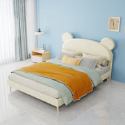letto imbottito tessuto e metallo beige 140 x 200 cm