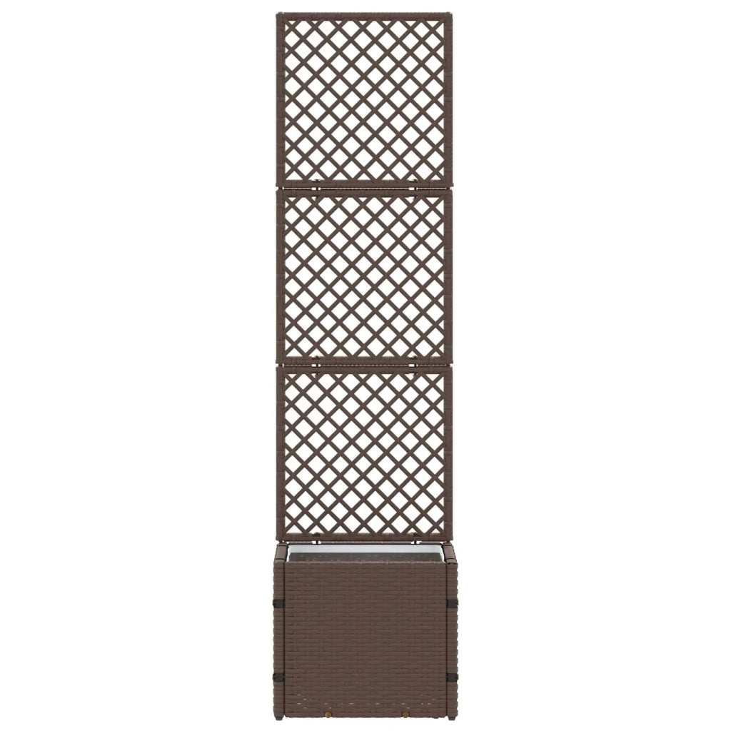 Vaso da giardino-Fioriera Esterno-Contenitore per Piante Marrone 35 x 30 x 135 cm Metallo