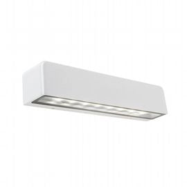 Applique segnapasso in alluminio pressofuso con diffusore in vetro trasparente bianco