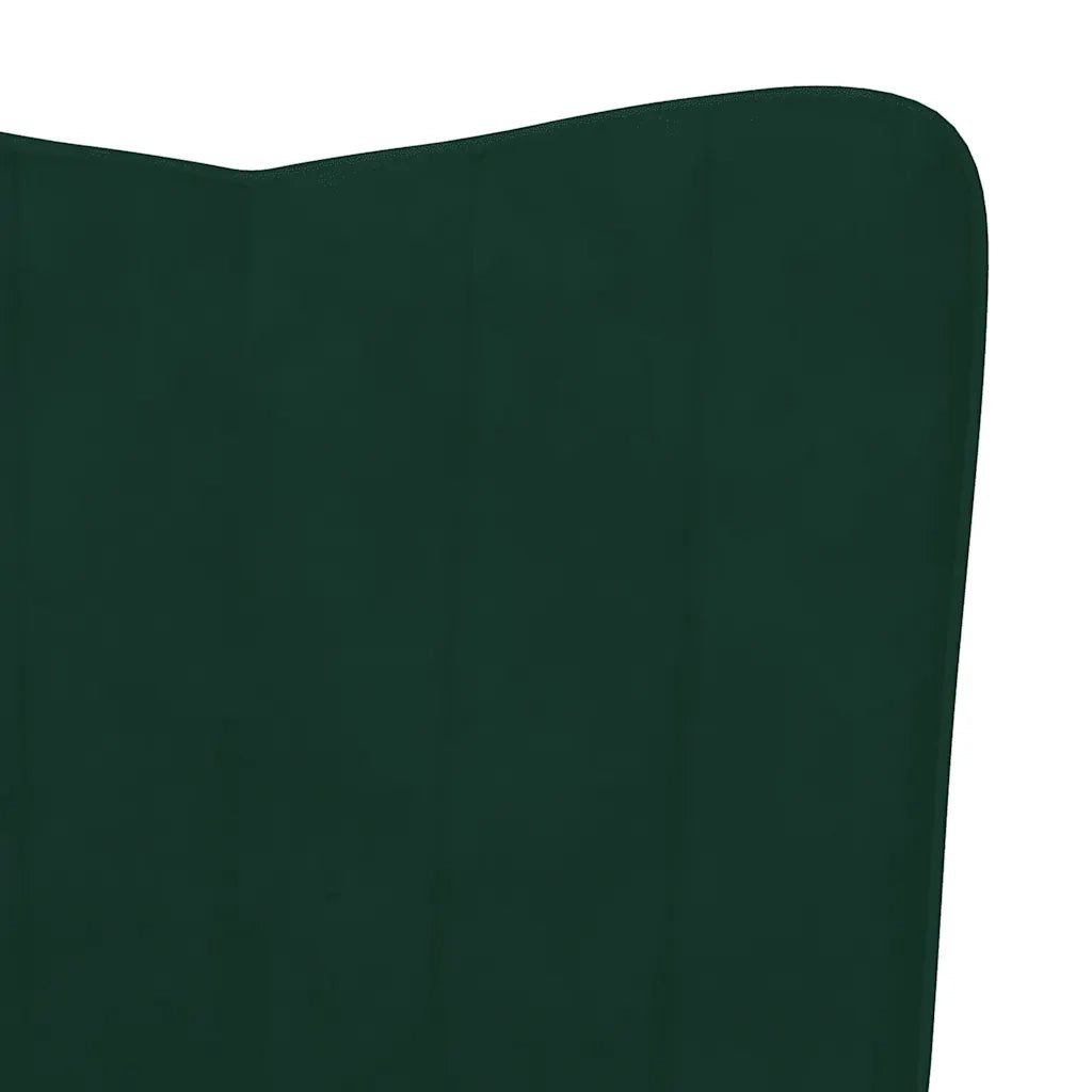 Poltrona Relax | Sedia Relax con Sgabello Verde Scuro in Velluto