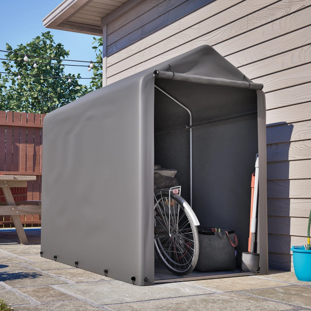 GARAGE PER BICICLETTE 187x100x160 cm Grigio Scuro acciaio zincato