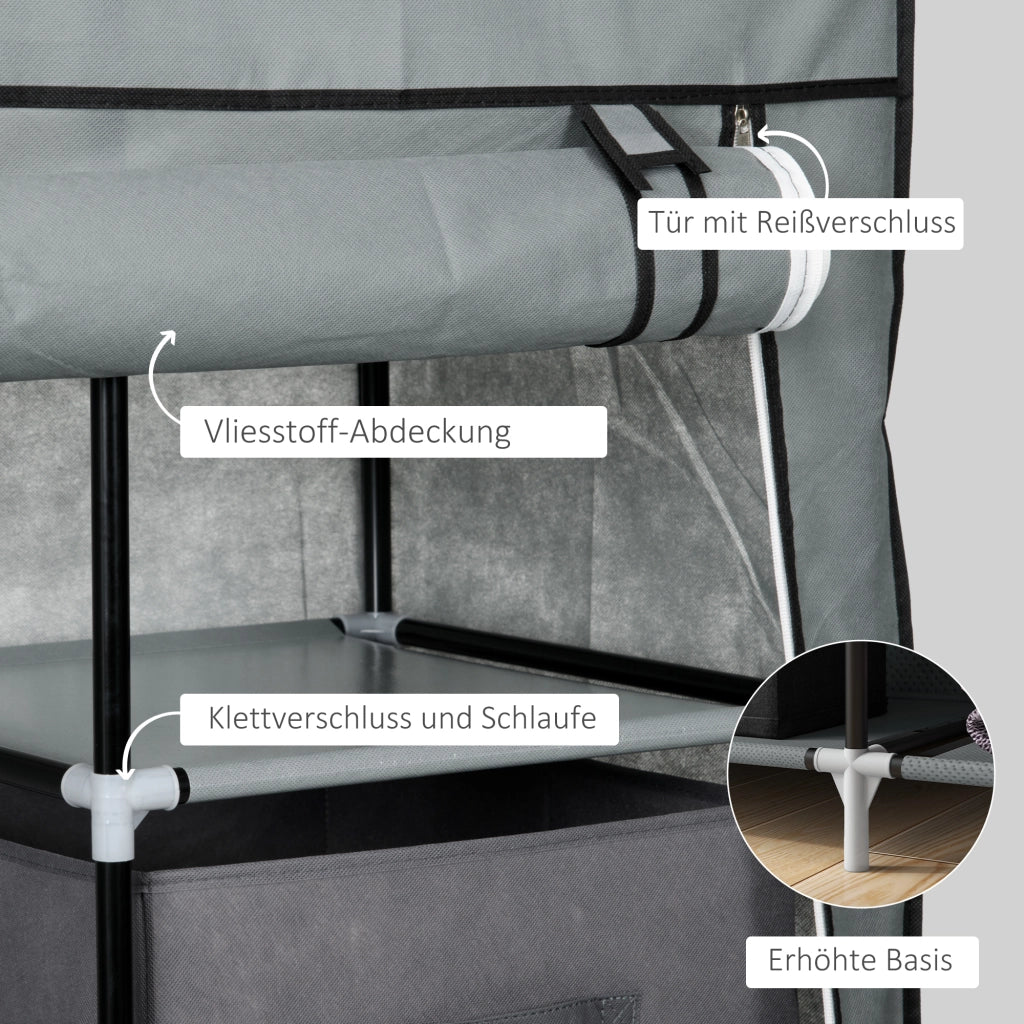 ARMADIO in tessuto 102x42,5x162,5 cm grigio scuro in acciaio