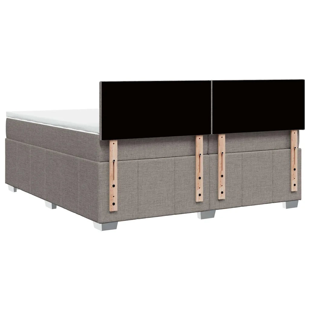Giroletto a Molle con Materasso Tortora 200x200 cm in Tessuto 3289472