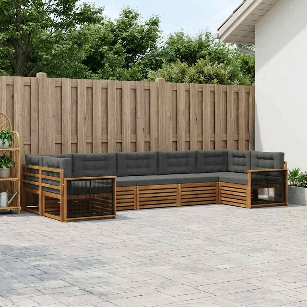 Set di divani da esterno 7 pz Naturale e Antracite 3383805