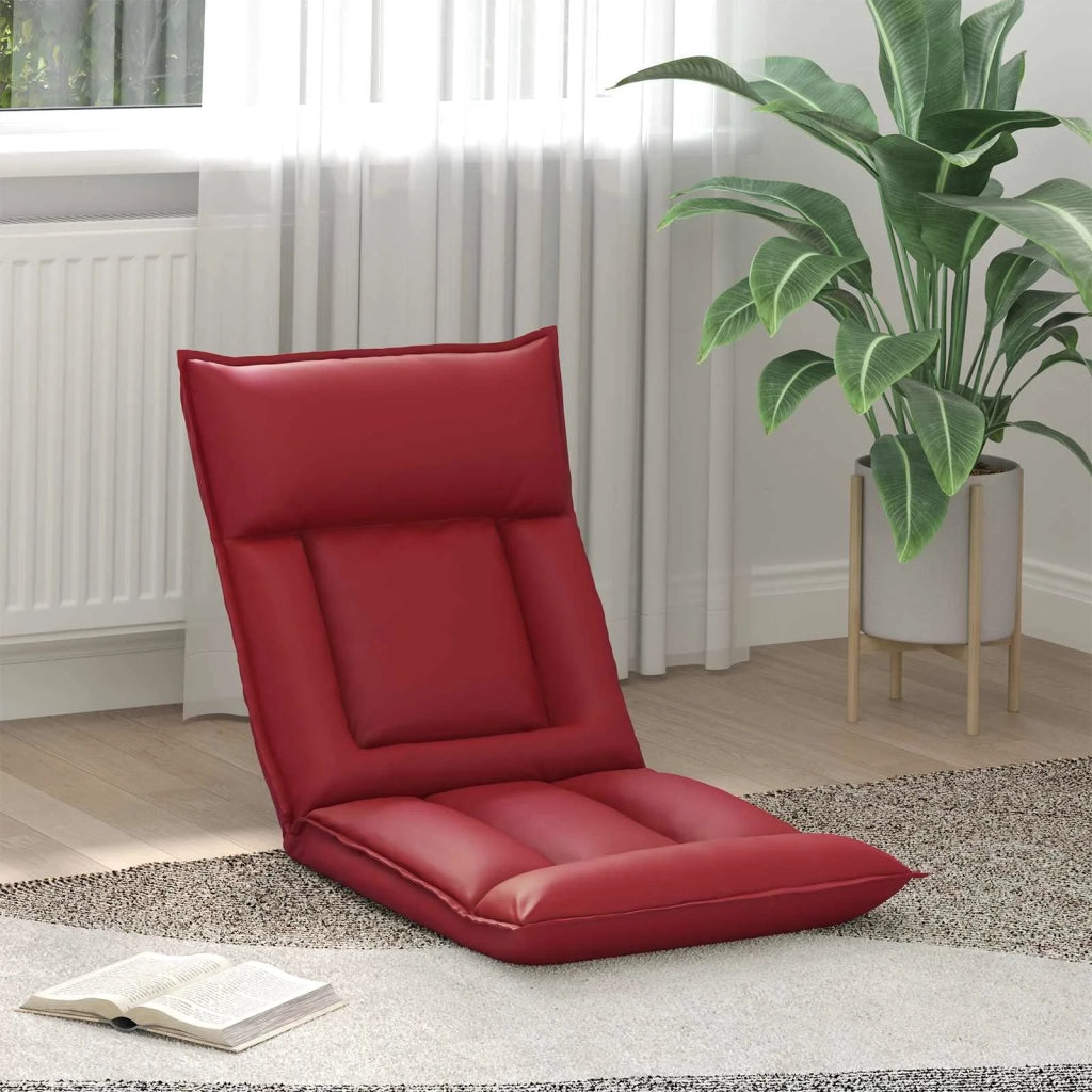 Sedia da Pavimento Rosso Vino 55 x 61 x 70 cm Pelle Sintetica 42028185