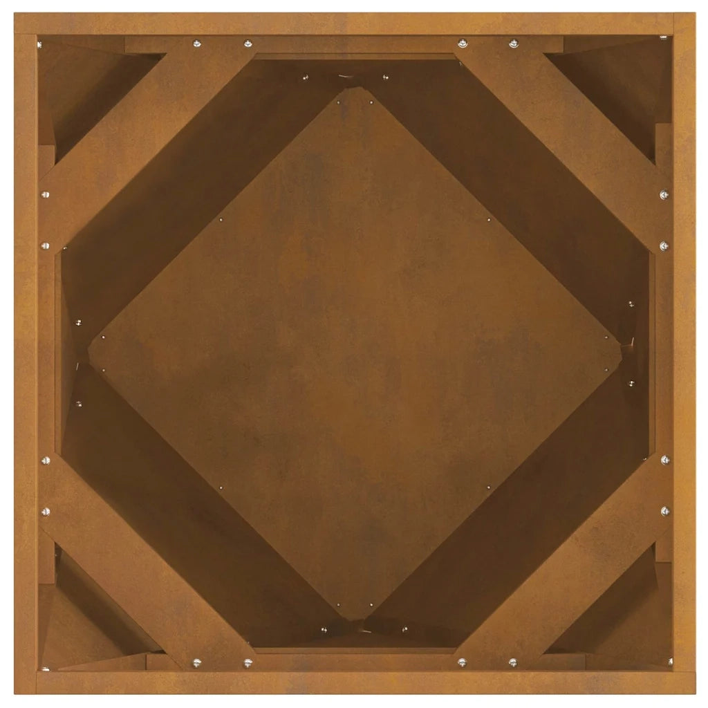 Fioriera Ruggine-Vaso-Contenitore per Piante 50 x 50 x 50 cm