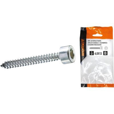 VITE AUTOFILETTANTE TCCE SELF WORKIT - ZINCATA BIANCA MM 4,8X60 CF=PZ 9- 5 confezioni