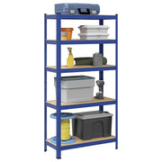 Mensola 5 Strati Blu in Acciaio e Legno Multistrato 4016949