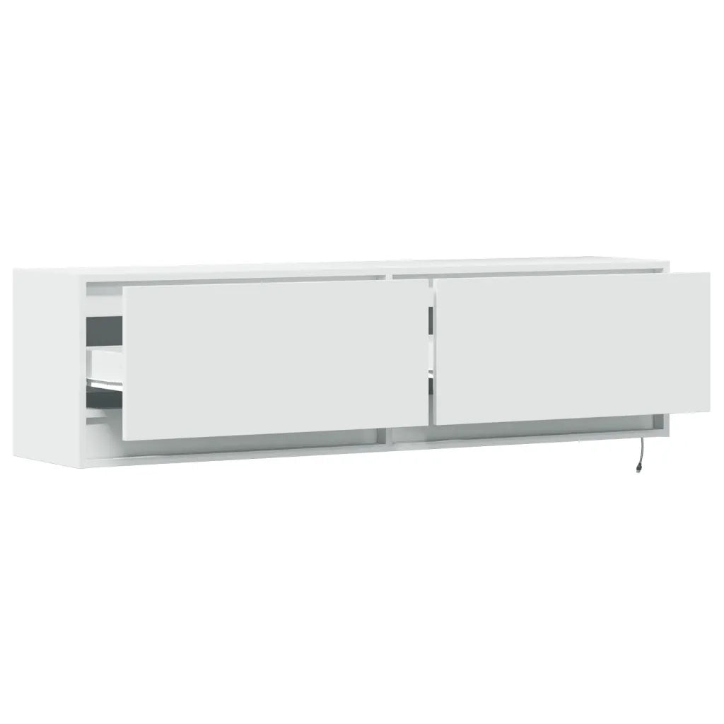 Mobile TV a Parete con Luci LED Bianco 140x31x38 cm 852369