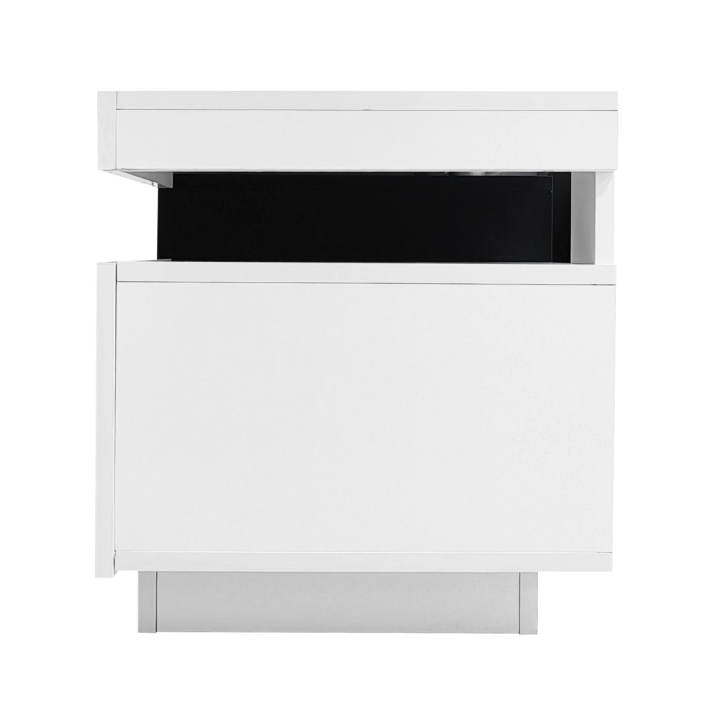 Mobile TV bianco 160x39x42 cm con LED 16 colori e 3 cassetti