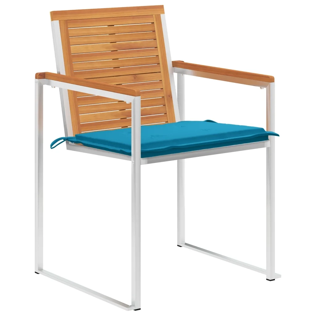 Sedie da Giardino con Cuscini 8 pz in Legno Massello di Acacia 3078528