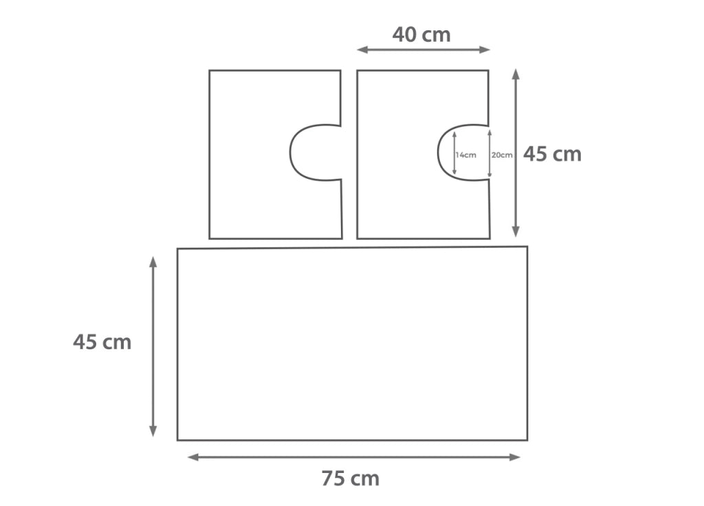 Tappeto Bagno Doccia Antiscivolo In Microfibra Super Assorbente Osaka - Parure 3 Pezzi - Bordeaux