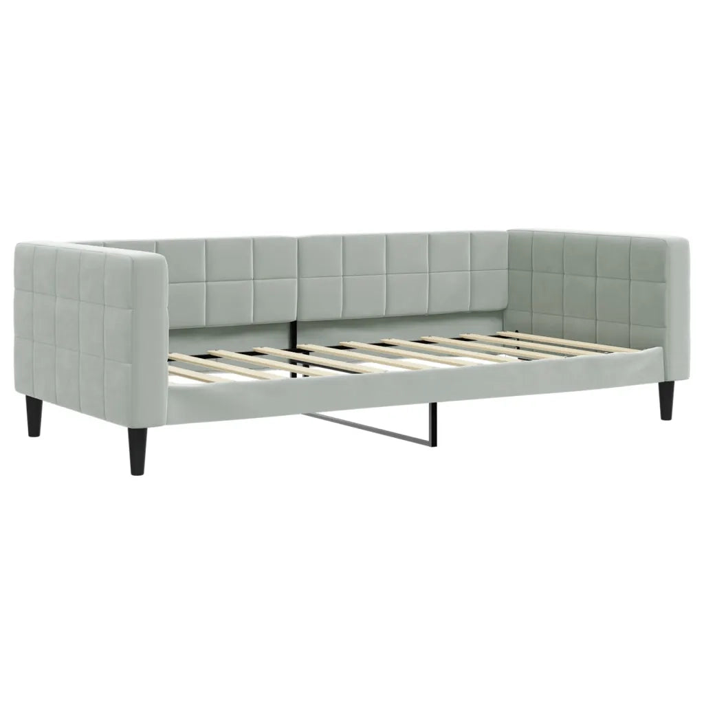Divano Letto con Letto Estraibile Grigio Chiaro 90x190 Velluto 3196704