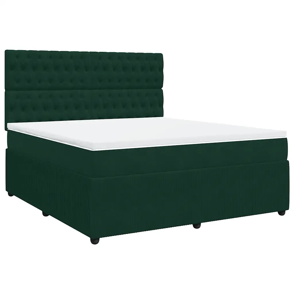 Giroletto a Molle con Materasso Verde Scuro 180x200 cm Velluto 3294715