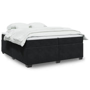 Giroletto a Molle con Materasso Nero 200x200 cm in Velluto 3285307
