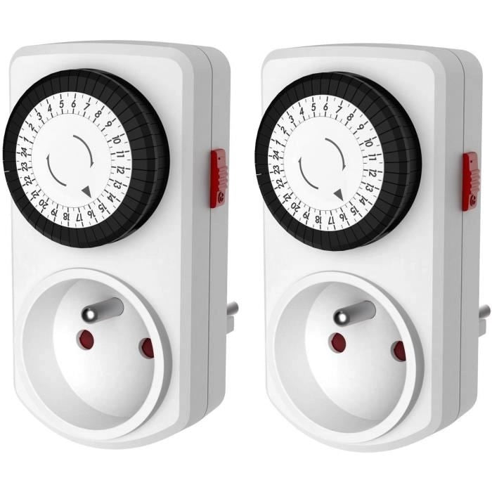 Mini programmatore meccanico giornaliero - GAO - 3680 W - 48 programmi - Bianco