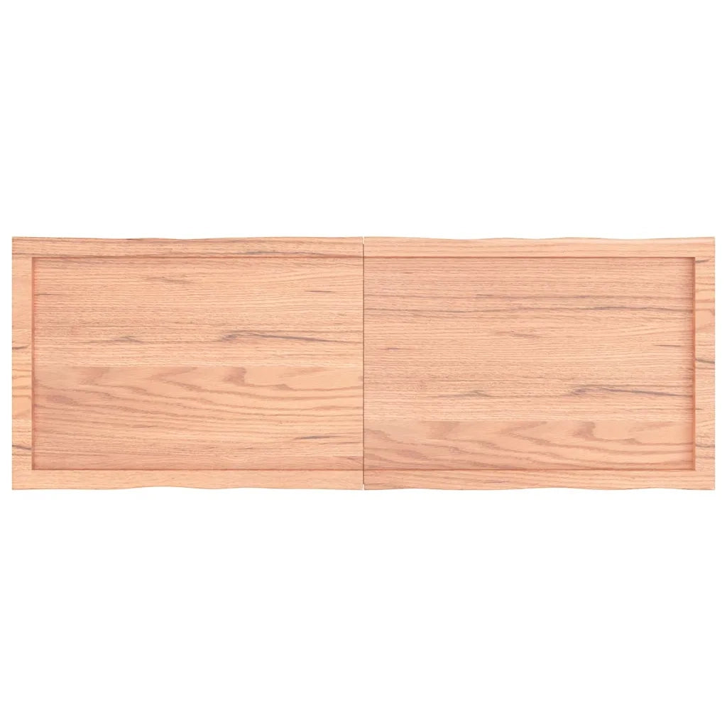 Piano Tavolo Marrone Chiaro 140x50x(2-4) cm Rovere Non Trattato 363964