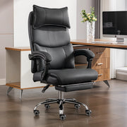 Sedia da ufficio ergonomica con supporto lombare regolabile; poggiapiedi; tessuto nero; 79 x 36 x 56 cm
