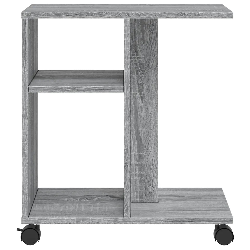 Tavolino con Ruote Grigio Sonoma 50x30x55 cm Legno Multistrato 840574