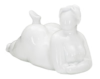Statua Donnina Yoga Relax 32x16x16 cm in Poliresina Bianco
