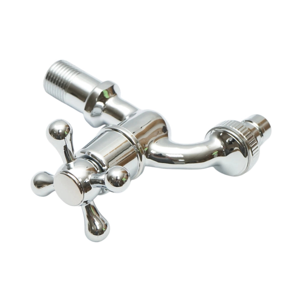 Rubinetto per acqua di servizio, montaggio a parete, acciaio inox, cromo lucido