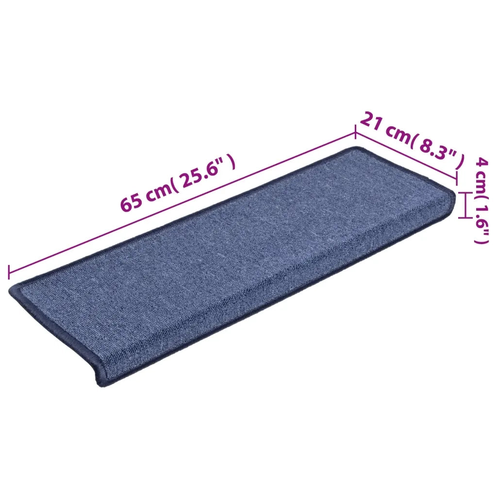 Tappetini per Scale 15 pz 65x21x4 cm Blu