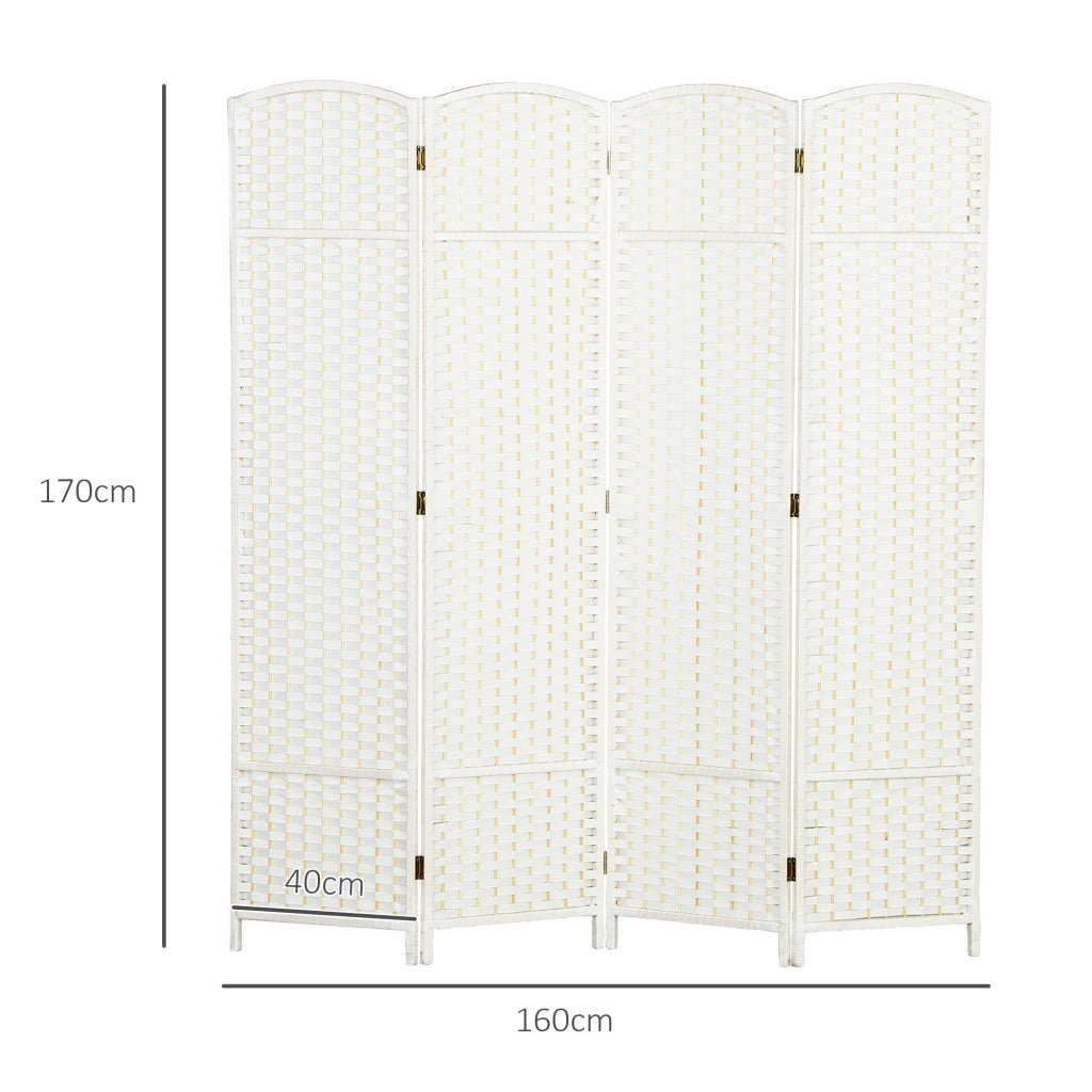 Biombo 4 Pannelli ¨C zephmum ¨C Bianco 160x170 cm