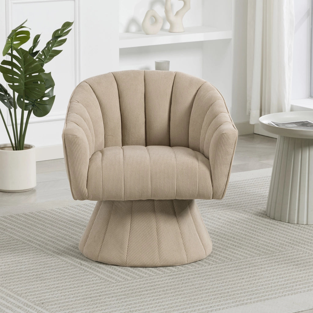 Sedia Girevole Ergonomica con Braccioli ¨C MINIMAL ¨C Tessuto Khaki, Design Moderno