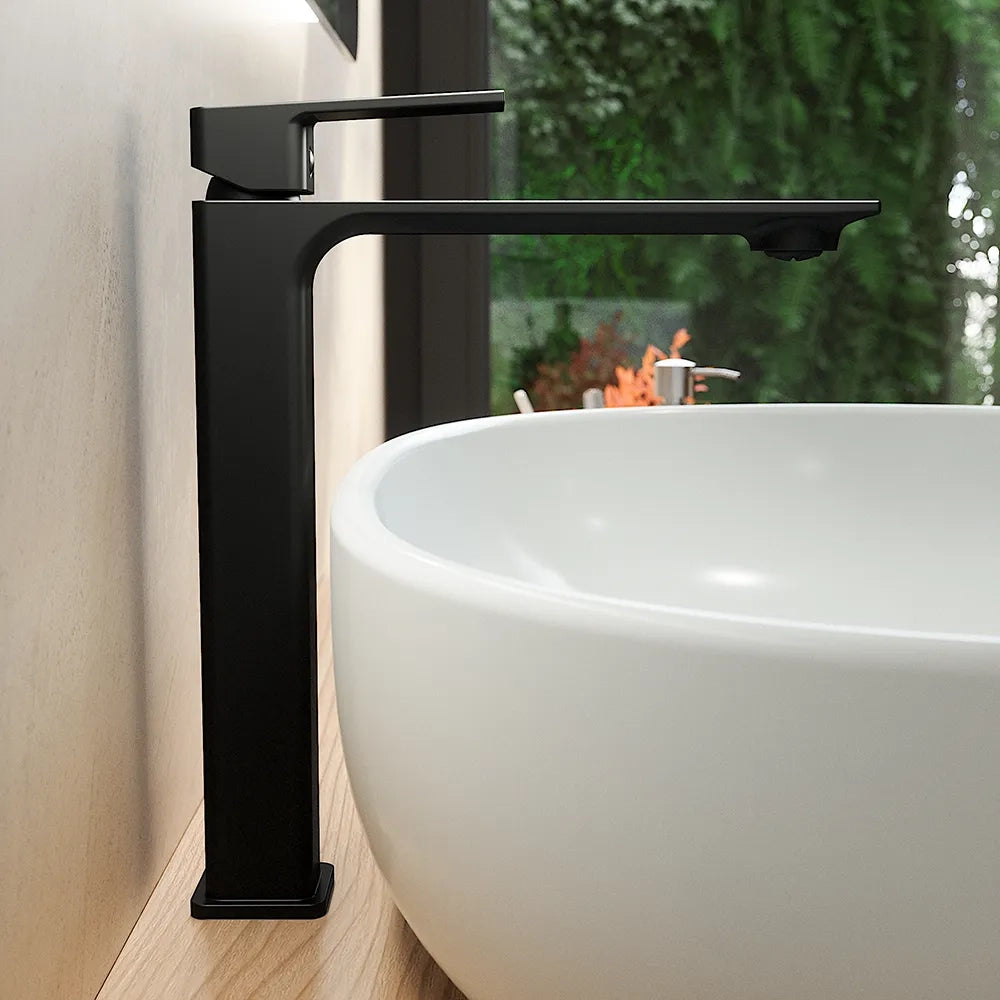 Set miscelatori: lavabo alto bidet senza scarico e incasso doccia c/deviatore nero opaco | Ingrid