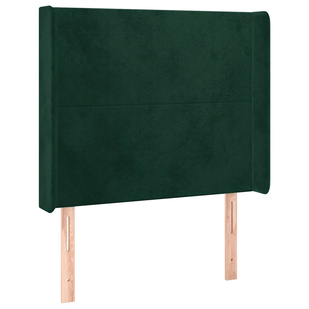 Testiera | Testata ad Orecchio Verde Scuro 83x16x118/128 cm in Velluto
