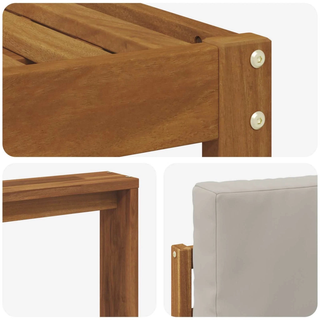 Set di divani da esterno 6 pcs Grigio Naturale e Chiaro