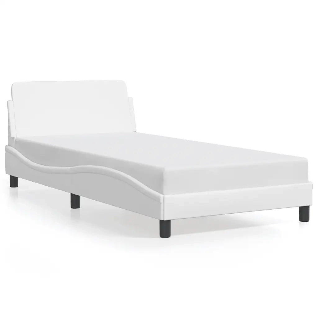 Giroletto-Struttura Letto Dover Bianco 100x200 cm in Similpelle